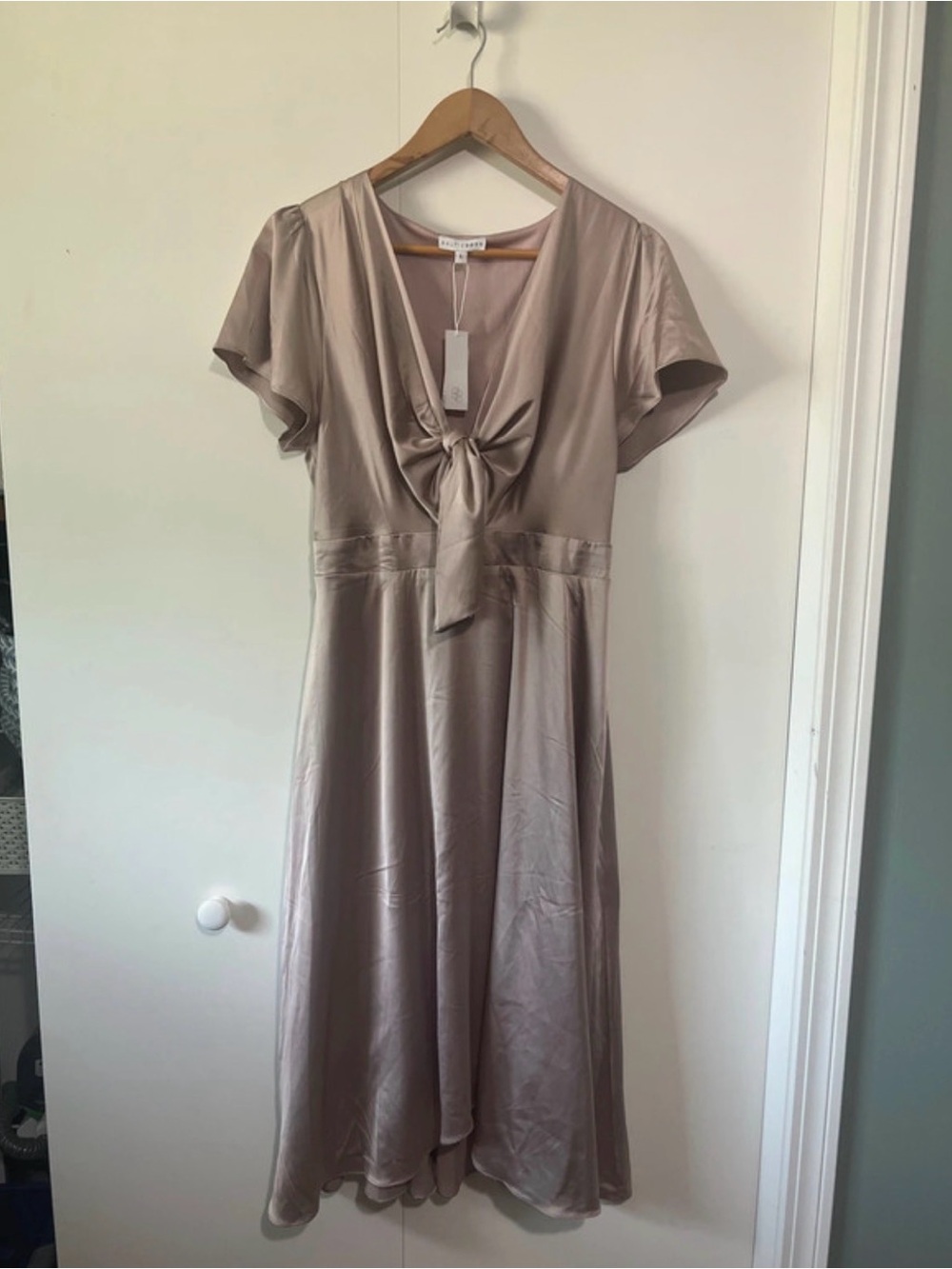 NWT Baltic Born L Poppy satin midi dress Autumn Orchic